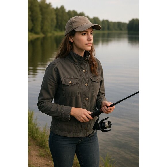 So Women’s Utility Jacket Medium Gray Cotton Military Style Casual Coat - Picture 1 of 7